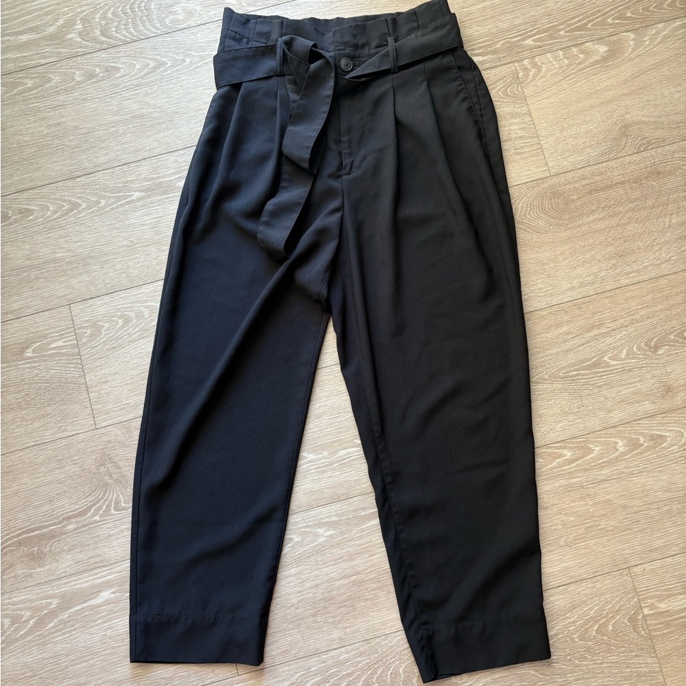 Madewell Black Drapey Paperbag Dress Pants High Rise